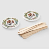 Bretagne Spaniel Kerstkrans Feestelijke Pup Handwaaier (Niet-gemonteerd)