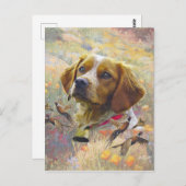 Bretagne Spaniël Kunst, fazant jacht Briefkaart (Voorkant / Achterkant)