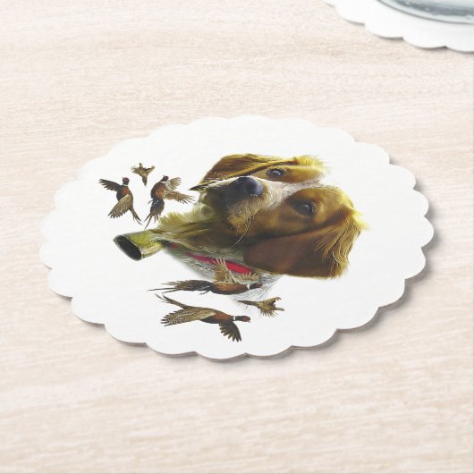 Bretagne Spaniel Kunst, Kartonnen Onderzetters (Gekanteld)