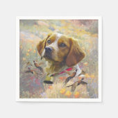 Bretagne Spaniel Kunst, Servet (Voorkant)