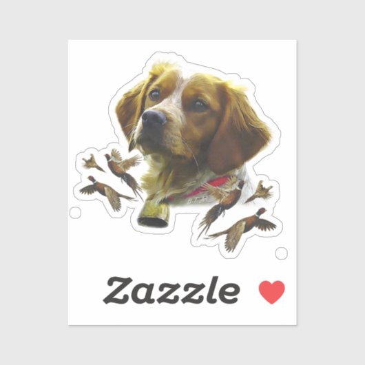 Bretagne Spaniel Kunst, Sticker (Vel)