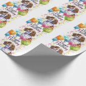 Bretagne Spaniël met Ballonnen Cadeaupapier (Hoek)