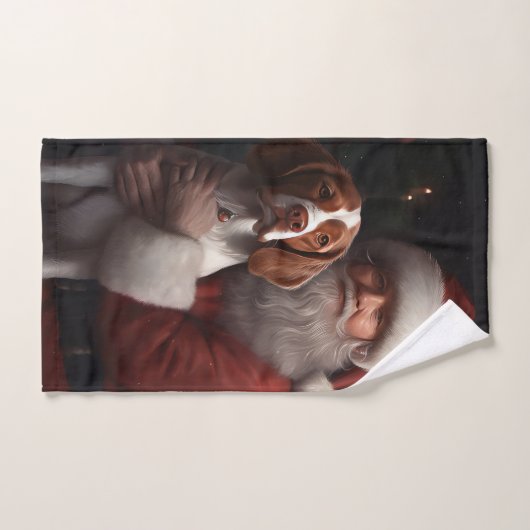 Bretagne Spaniël Met Kerstmis Bad Handdoek (Handdoek)