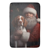 Bretagne Spaniël Met Kerstmis Badmat (Voorkant Verticaal)