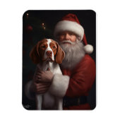 Bretagne Spaniël Met Kerstmis Magneet (Verticaal)