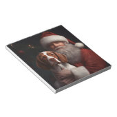 Bretagne Spaniël Met Kerstmis Notitieblok (Schuin)