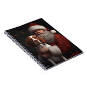 Bretagne Spaniël Met Kerstmis Notitieboek (Rechterzijde)