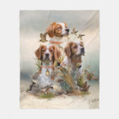 Bretagne Spaniel, Passie voor vogels Fleece Deken (Voorkant)