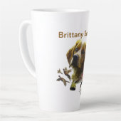 Bretagne Spaniel, Passie voor vogels Latte Mok (Linkerhoek)