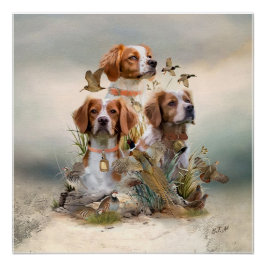 Bretagne Spaniel, Passie voor vogels Perfect Poster