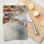 Bretagne Spaniel, Passie voor vogels Theedoek (Quarter Fold)