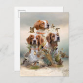 Bretagne Spaniel, Passie voor vogels Uitnodiging Briefkaart (Voorkant / Achterkant)