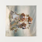 Bretagne Spaniel, Passie voor vogels Wandkleed (Voorkant (horizontaal))