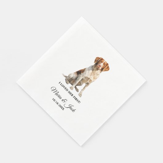 Bretagne Spaniel Pet Cocktail Bruiloft Servet (Hoek)