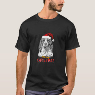 Bretagne Spaniel Sinterklaas Pet Vrolijk Kerstfees T-shirt