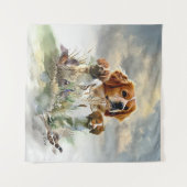 Bretagne Spaniels, Frans Bretagne, Vogelhond Wandkleed (Voorkant (horizontaal))