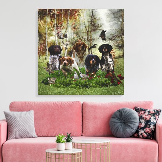 Bretagne Spanjaarden, vogeljacht Canvas Afdruk (Insitu (Woonkamer))