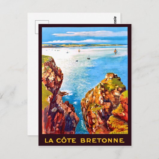 Bretagne, uitzicht, Frankrijk, reizen Briefkaart (Voorkant / Achterkant)