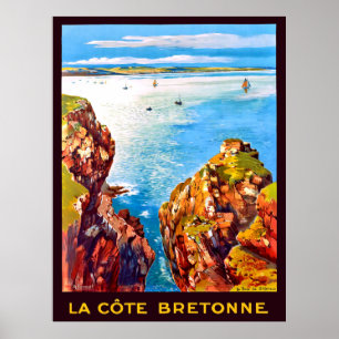 Bretagne, uitzicht, Frankrijk, reizen Poster