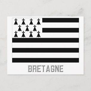 Bretagne vlag met naam briefkaart