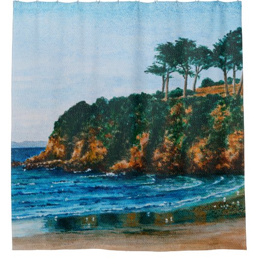 Bretany Beach Acrylverf, buisje Douchegordijn (Voorkant)