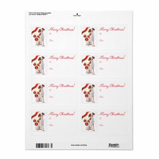 Bretany Spaniel Gift Labels (Full Sheet)