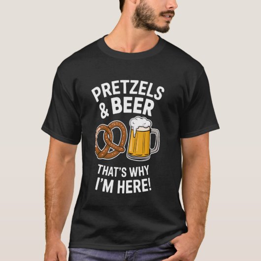 Bretels en Bier Daarom Ben Ik Hier T-shirt (Voorkant)