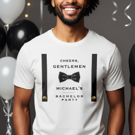 Bretels Strikje Proost Heren Bachelorfeest T-shirt