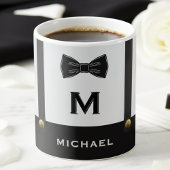 Bretels & vlinderdas naam monogram jongen koffiemok