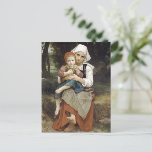 Breton Brother en zuster van Bouguereau Briefkaart (Staand voorkant)