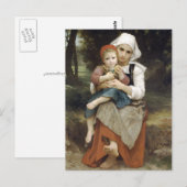 Breton Brother en zuster van Bouguereau Briefkaart (Voorkant / Achterkant)
