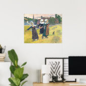 Breton Girls Dancing - Paul Gauguin Fine Art Poster (Thuiskantoor)