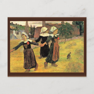 Breton Girls dansend pont-Aven door Paul Gauguin Briefkaart
