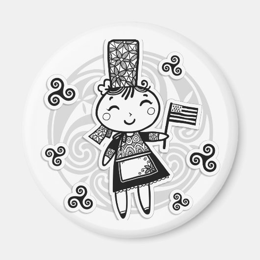 Breton meisje magneet (Voorkant)