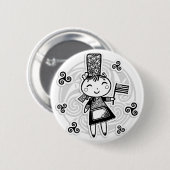 Breton meisje ronde button 5,7 cm (Voorkant /achterkant)