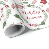 Breton Merry Kerstmis Wreath, Nedeleg laouen Cadeaupapier (Rol Hoek)