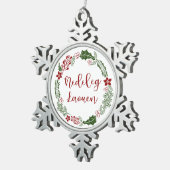 Breton Merry Kerstmis Wreath, Nedeleg laouen Tin Sneeuwvlok Ornament (Rechts)