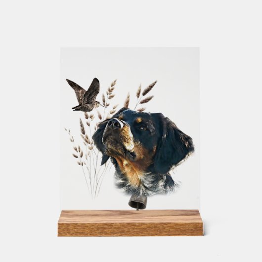 Breton Spaniel Acryl Bord (Voorkant)