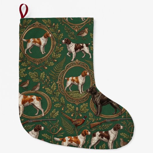 Breton Spaniel Grote Kerstsok (Voorkant)