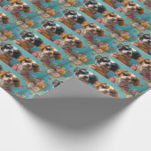 Breton Spaniel Met Hartrozen Valentijnsdag Cadeaupapier (Hoek)