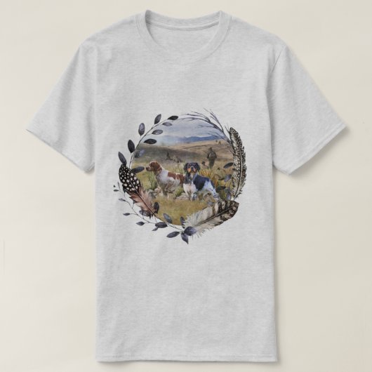 Breton Spaniel, Passie voor Vogels T-shirt (Design voorkant)