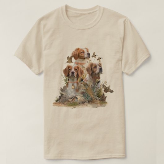 Breton Spaniel, Passie voor Vogels T-shirt (Design voorkant)