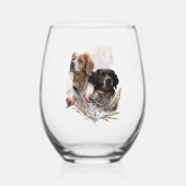 Breton Spaniel Wijnglas Zonder Voet (Voorkant)