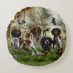  Breton Spaniels,   Vogeljacht  Rond Kussen