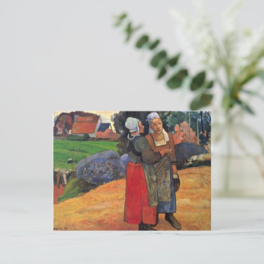 Bretonbouwers door Gauguin Paul (beste kwaliteit) Briefkaart (Staand voorkant)