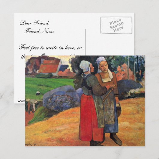 Bretonbouwers door Gauguin Paul (beste kwaliteit) Briefkaart (Voorkant / Achterkant)
