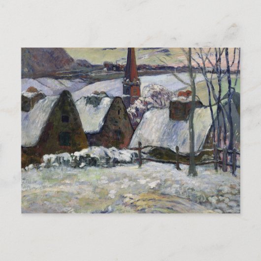 Bretondorp onder sneeuw, 1894 briefkaart (Voorkant)