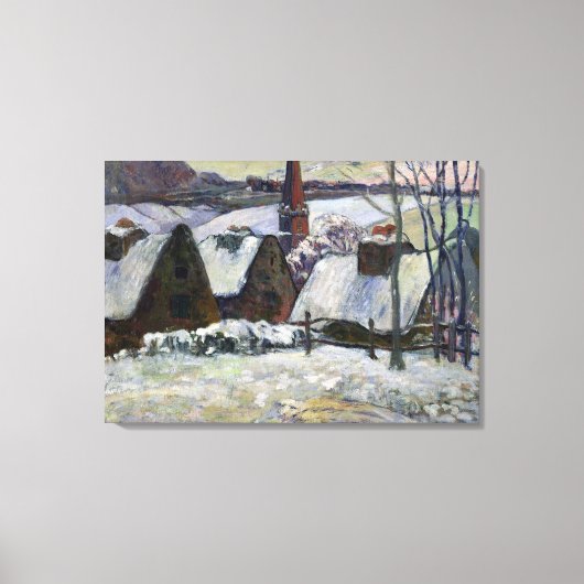 Bretondorp onder sneeuw, 1894 canvas afdruk (Voorkant)