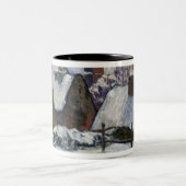 Bretondorp onder sneeuw, 1894 tweekleurige koffiemok (Center)