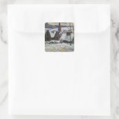 Bretondorp onder sneeuw, 1894 vierkante sticker (Tas)